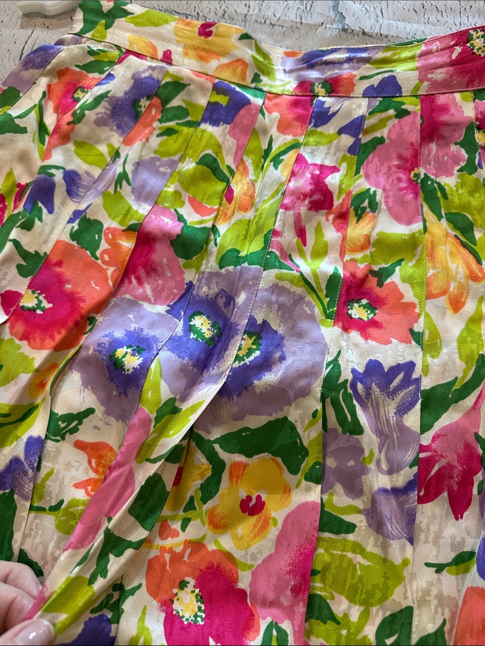 Vintage Della Roufogali Watercolor Floral Puff-Sleeve 2-piece Midi Dress - Picture 13 of 16